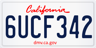 CA license plate 6UCF342