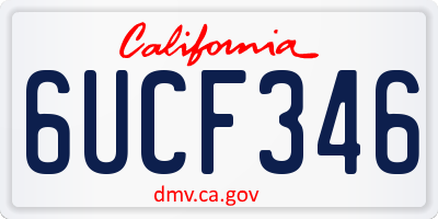 CA license plate 6UCF346