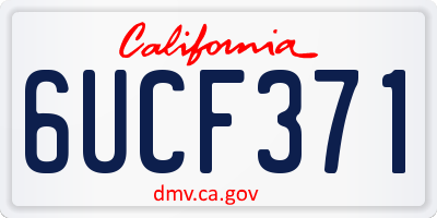 CA license plate 6UCF371