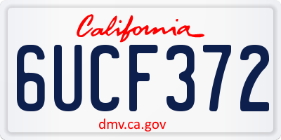 CA license plate 6UCF372