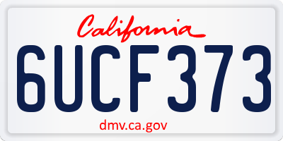 CA license plate 6UCF373