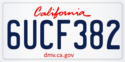 CA license plate 6UCF382