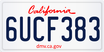 CA license plate 6UCF383