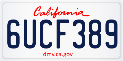 CA license plate 6UCF389
