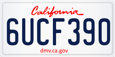CA license plate 6UCF390