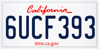 CA license plate 6UCF393