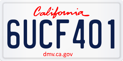 CA license plate 6UCF401