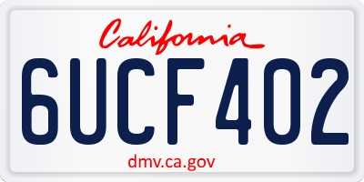CA license plate 6UCF402