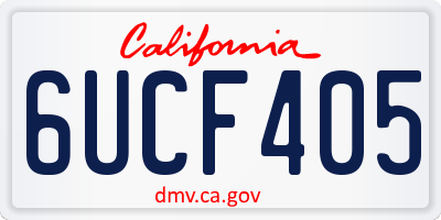 CA license plate 6UCF405