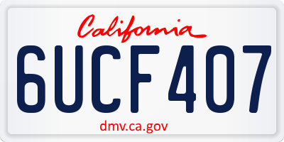 CA license plate 6UCF407