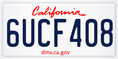 CA license plate 6UCF408