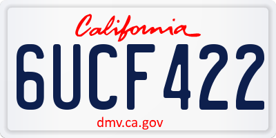 CA license plate 6UCF422