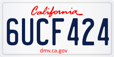 CA license plate 6UCF424