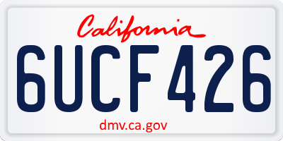 CA license plate 6UCF426