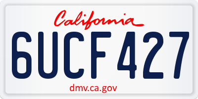 CA license plate 6UCF427