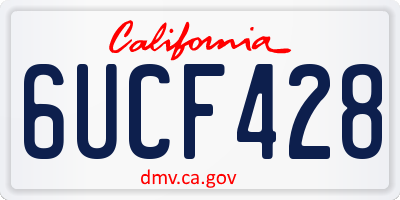 CA license plate 6UCF428
