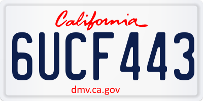 CA license plate 6UCF443