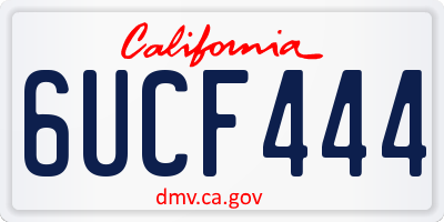 CA license plate 6UCF444