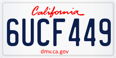 CA license plate 6UCF449