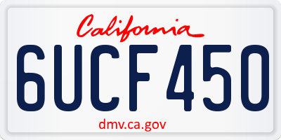 CA license plate 6UCF450