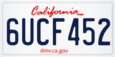 CA license plate 6UCF452
