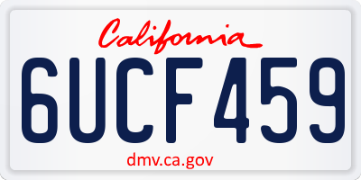 CA license plate 6UCF459