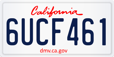 CA license plate 6UCF461