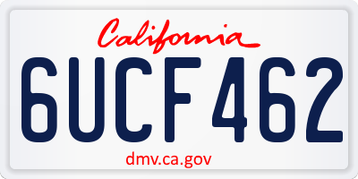 CA license plate 6UCF462