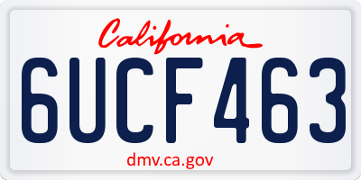 CA license plate 6UCF463