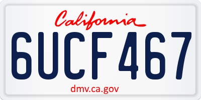 CA license plate 6UCF467