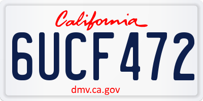 CA license plate 6UCF472