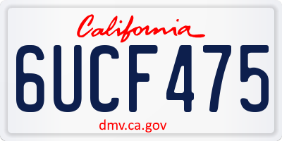 CA license plate 6UCF475
