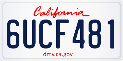 CA license plate 6UCF481