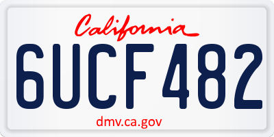 CA license plate 6UCF482