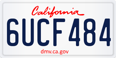 CA license plate 6UCF484
