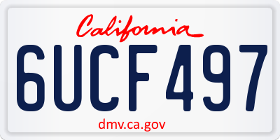 CA license plate 6UCF497