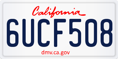 CA license plate 6UCF508