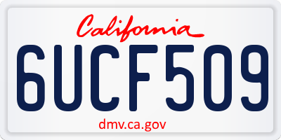 CA license plate 6UCF509
