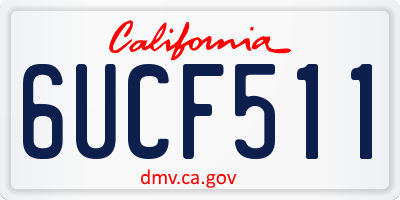 CA license plate 6UCF511