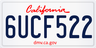CA license plate 6UCF522