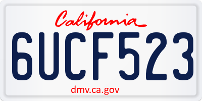 CA license plate 6UCF523