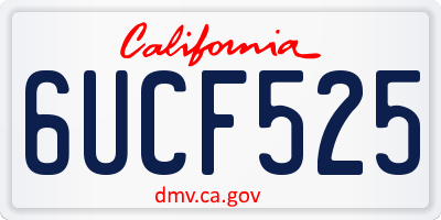 CA license plate 6UCF525