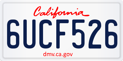 CA license plate 6UCF526