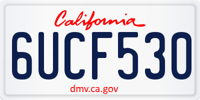 CA license plate 6UCF530