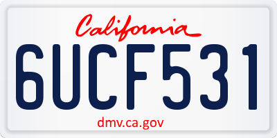 CA license plate 6UCF531