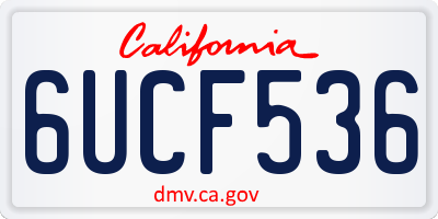 CA license plate 6UCF536