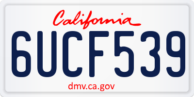CA license plate 6UCF539