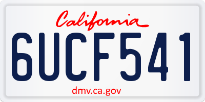 CA license plate 6UCF541
