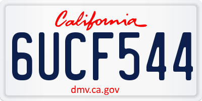 CA license plate 6UCF544