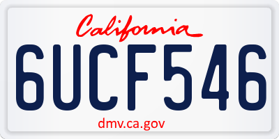 CA license plate 6UCF546